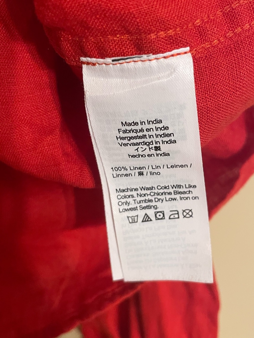 J.Crew cabana top pure linen red blouse long sleeve office work size small - Picture 5 of 7